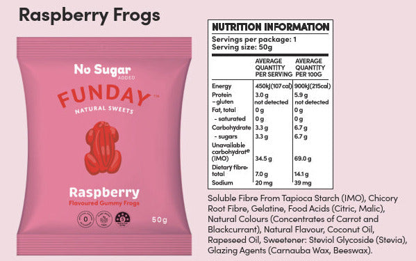 Raspberry Gummy Frogs 50g x (12 BAGS IN EVERY BOX)