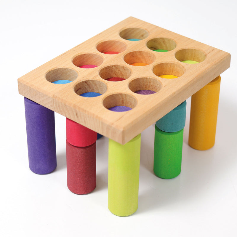 Grimm's - Stacking Game Small Rainbow Rollers - KEKA TOYS