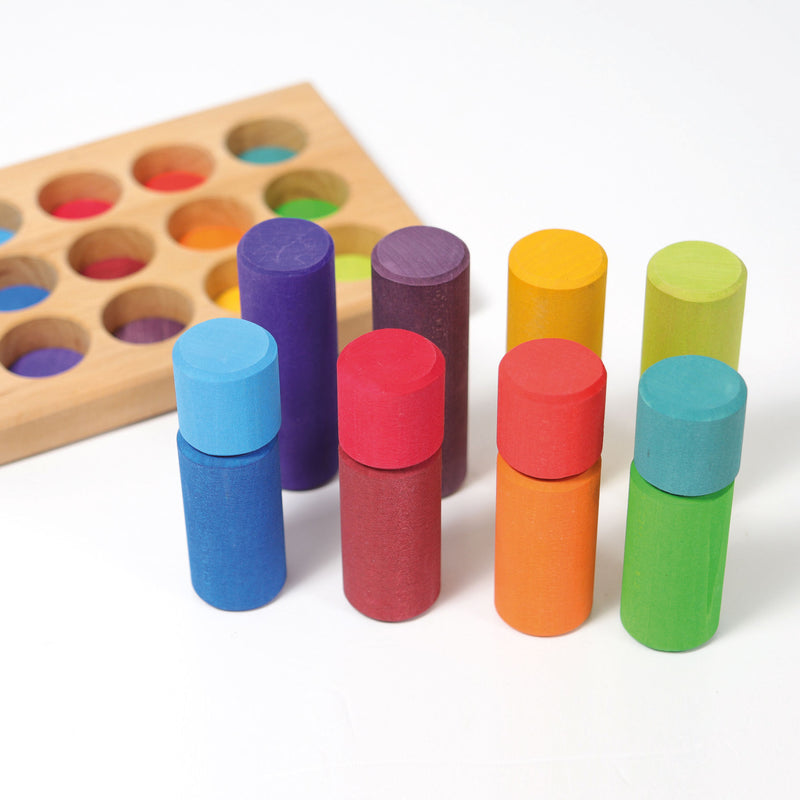 Grimm's - Stacking Game Small Rainbow Rollers - KEKA TOYS