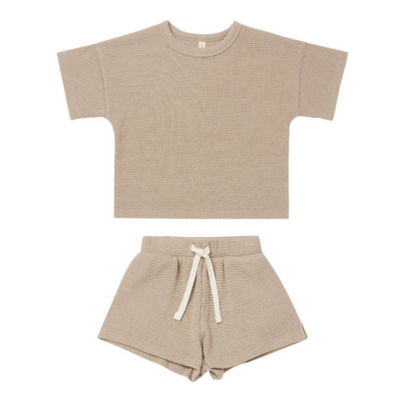 Waffle Crew Neck Top & Bottom Set