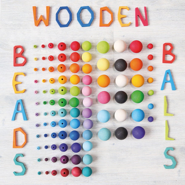 120 Small Pastel Wooden Beads
