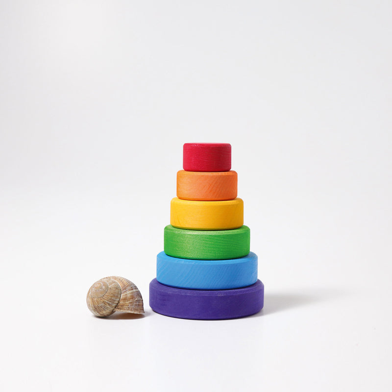Small Conical Tower Rainbow, Grimm's, KEKA TOYS