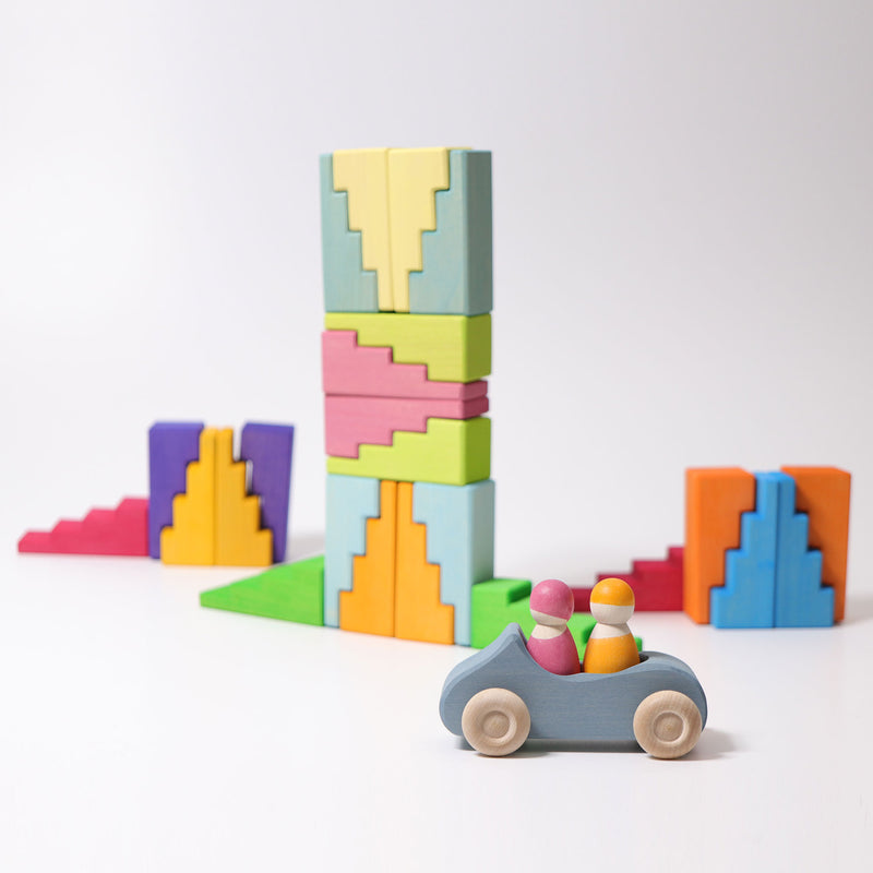 Rainbow Stepped Roofs, Grimm's, KEKA TOYS