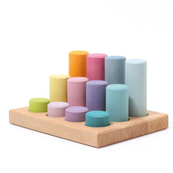 Grimm's - Stacking Game Small Pastel Rollers - KEKA TOYS