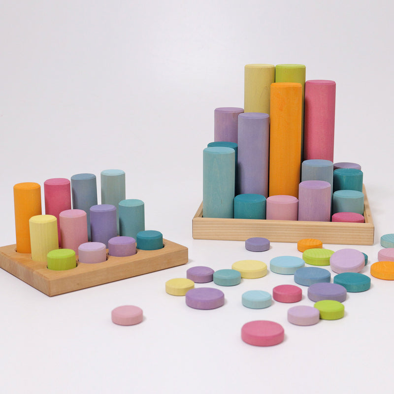 Grimm's - Stacking Game Small Pastel Rollers - KEKA TOYS