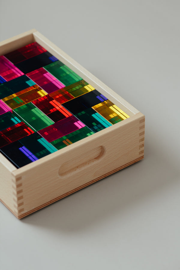 Luxy Luminescent Building Blocks in Wooden Box (96 blocks)