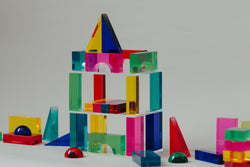 Luxy Luminescent Building Blocks Colour in Wooden Box (84 block and 14 bases)