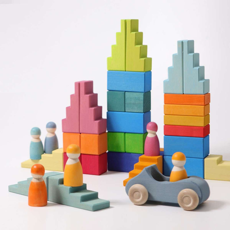 Rainbow Stepped Roofs, Grimm's, KEKA TOYS