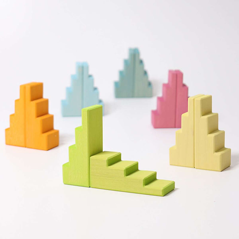 Pastel Stepped Roofs, Grimm's, KEKA TOYS